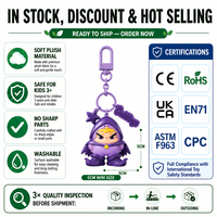 Porte-clés en PVC solaire de haute qualité 8CM, figurine de dessin animé mignonne avec colle goutte à goutte, logo personnalisé, vente en gros pour cadeaux promotionnels