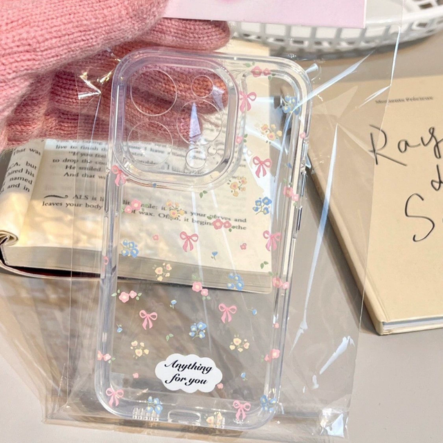 Fashion Beautiful Flowers Transparent Soft Case  for iPhone XR 13 15 16 14 12 11 Pro Max 7 6s 8 6 Plus X XS MAX 16 15 Plus