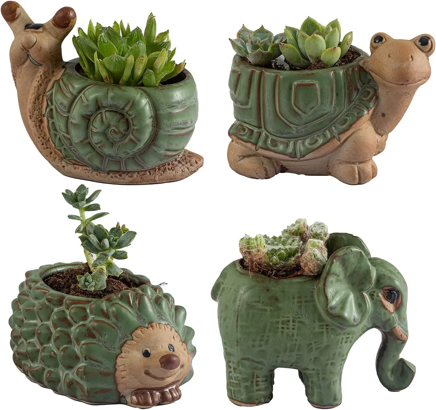 Mini Succulent Pot Met Drainage Keramische Dier Planter Leuke Cactus Kleine Indoor Bloem Plant Potten Home Decor