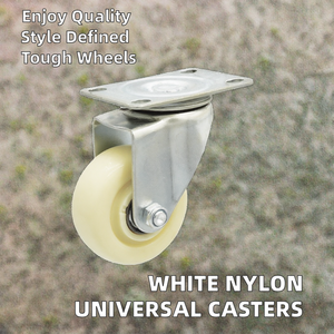 Medium Wit <span class=keywords><strong>Nylon</strong></span> Wiel Platte Bodem Hand Push Sleepkar Universeel Industrieel <span class=keywords><strong>Nylon</strong></span> Wiel Met Activiteit Caster Wielen - Product Image 2