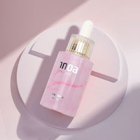 Flacon compte-gouttes en verre rose à motif marbré de 30 ml, flacon vide pour sérum cosmétique, huile essentielle, emballage