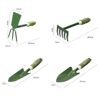 Vente flash : Ensemble de 4 outils de jardinage à manche en plastique, houe et fourche à double usage, pelle pour ameublir le sol, pelle à désherber, pelle de jardin