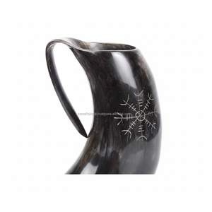 แก้วแตรธรรมชาติทำด้วยมือเป็นมิตรต่อสิ่งแวดล้อมถังไวน์สำหรับเบียร์เบียร์เบียร์เบียร์เย็นเครื่องดื่มแบบชนบทจำนวนมาก - Product Image 1