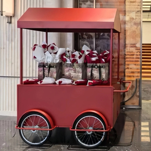 Thiết kế Burgundy bốn bánh xe di động giỏ hàng hoàn chỉnh Nhà Bếp thiết lập thực phẩm Trailer đầy đủ trang bị - Product Image 6