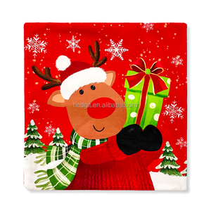 <strong>Personalized</strong> Customization Square Christmas Cartoon Deer Design 100% Polyester Washable Zipper Closure 45x45cm/Custom <strong>Cushion</strong> - Product Image 2