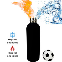 Bouteille d'eau isotherme en acier inoxydable avec couvercle en forme de ballon de football, gourde thermique pour l'entraînement de football, les événements sportifs, vente en gros