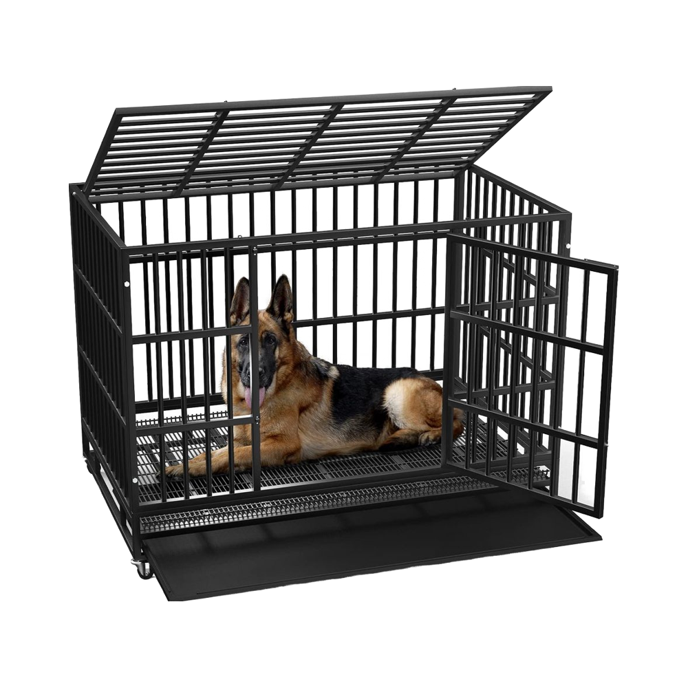 48/38 Inch Large Dog Crate Heavy Duty Indestructible Escape Proof