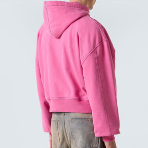 <span class=keywords><strong>Felpa</strong></span> con Cappuccio Oversize in Pile <span class=keywords><strong>Grigio</strong></span> <span class=keywords><strong>Scuro</strong></span> con Orlo e Polsini a Costine Vestibilità Casual Ampia Vista Frontale e Posteriore <span class=keywords><strong>Felpa</strong></span> Pesante Personalizzata - Product Image 3