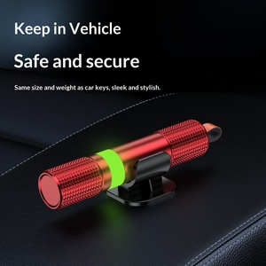 Marteau de sécurité pour voiture noctilucente, ceinture de sécurité de secours pour voiture, marteau de sécurité en alliage d'aluminium ABS, brise-vitre d'urgence - Product Image 1