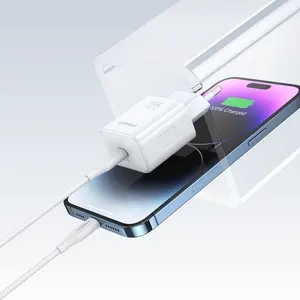 شاحن جداري للهواتف الذكية السريع PISEN PD30W بمنفذ USB-C أبيض اللون ومقبس من النوع C ومزود ببطارية للشحن السريع للهواتف اللوحية وأجهزة iPhone iPad والكمبيوتر الشخصي