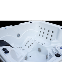 Baignoire Spa à Hydromassage Moderne en Acrylique Rectangulaire Autoportante avec Design Écologique