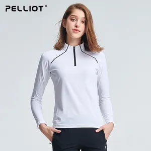 High Quality Custom Womens Polo Pullover Shirts Stand Collar Outdoor Sports Running Wear Sweaters