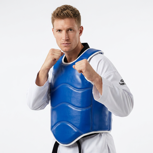 Blue PU Boxing Chest Protector For Training All Seasons Protective Gear - Product Image 1