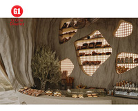 Comptoir à bulles de thé LED personnalisé, design écologique, vitrine en bois pour café, décoration moderne pour restaurant, boulangerie