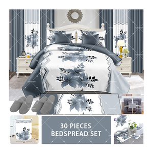 Luxury <strong>Designs</strong> 30 Pieces <strong>Bedding</strong> Sheet <strong>Set</strong> Cotton Filling Bedspread <strong>Bedding</strong> <strong>Set</strong> with Curtains King Size Quilted Quilt - Product Image 3