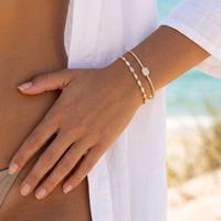 Bracelet Tennis Personnalisé en Zircon Plaqué Or, Bracelet Jonc Minimaliste en Cristal pour Femme, Accessoires de Mode