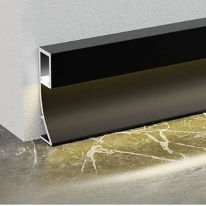 Profilé de <span class=keywords><strong>plinthe</strong></span> LED moderne et personnalisable en aluminium, finition noir, blanc, or, <span class=keywords><strong>plinthe</strong></span> lumineuse en métal pour projets hôteliers - Product Image 3