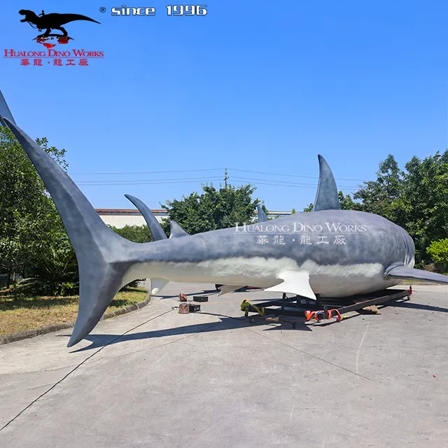 Animale marino realistico di dimensioni reali grande modello di squalo bianco