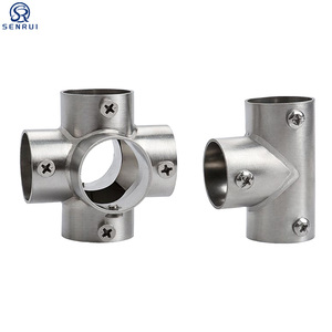 Connecteurs de tuyaux en acier inoxydable de qualité supérieure au prix d'usine, té, <span class=keywords><strong>coude</strong></span>, croix, tube réglable, pince à main, accessoires de main courante, pince à tuyau - Product Image 3