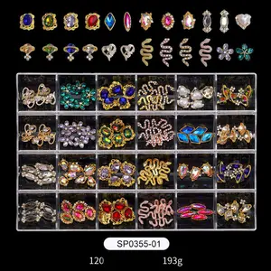 3D luxe célèbre marque bijoux concepteur ongles breloques métal ongles strass décoration pour ongles bricolage