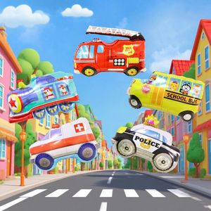 Ballons en aluminium en gros en forme de véhicules : avion, voiture de <span class=keywords><strong>police</strong></span>, excavatrice, camion à benne basculante, grue – Ballons jouets pour enfants - Product Image 3