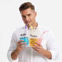 Sacs d'emballage pour boissons avec impression de logo, sacs en plastique pour le stockage de lait, de fruits, de compléments alimentaires, de liquides, poche à boisson avec paille