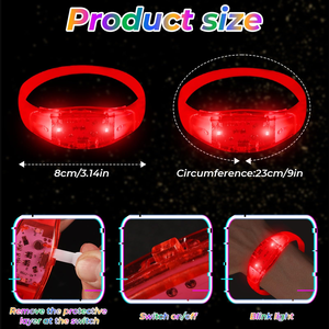 Sound Activated LED Bracelet Silicone New Unique Product Ideas 2026 Trend <b>Light</b> <b>up</b> Bracelets - Product Image 2