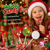 Groothandel op maat gemaakte Kerst Flip Pops lollytabletten snoep groene appel aardbei smaak harde snoepjes voor kinderen feestdag cadeau