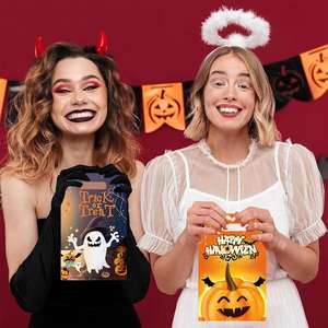 Spooky <b>Treats</b> 50 Halloween Candy Bags-Assorted Candy in Clear Containers Made in China - Product Image 4