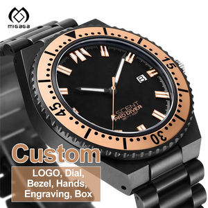 Montres de plongée automatiques mécaniques de luxe en acier inoxydable, résistant à l'eau, saphir en verre personnalisé à la mode, date de 200m pour hommes - Product Image 1