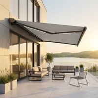 Auvent rétractable complet motorisé pour jardin, voiles d'ombrage en tissu acrylique, structure en alliage d'aluminium pour patio et balcon