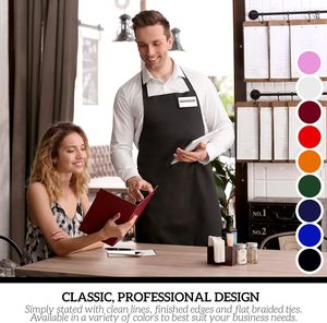 Delantales <span class=keywords><strong>de</strong></span> <span class=keywords><strong>Cocina</strong></span> Personalizados <span class=keywords><strong>de</strong></span> Algodón <span class=keywords><strong>Rojo</strong></span> con Logotipo Personalizado para Mujer - Product Image 4