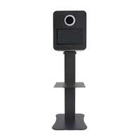 Photo Booth DSLR Desain Baru 2026 dengan Layar Sentuh 15.6 Inci, Hitam, Dilengkapi Lampu Strip