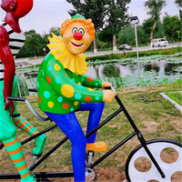 Estatua de Joker de Dibujos Animados de Resina de Tamaño Real para Jardín, Escultura de Payaso de Fibra de Vidrio