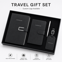 Ensemble cadeau d'affaires personnalisé avec logo : carnet, porte-passeport, étiquette de bagage, stylo métallique, coffret cadeau pour employés pour conférences d'entreprise