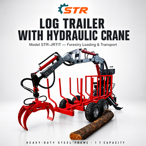 <span class=keywords><strong>Remorque</strong></span> forestière robuste personnalisée STR avec grue <span class=keywords><strong>pour</strong></span> le transport de grumes et l'équipement de débardage - Product Image 5
