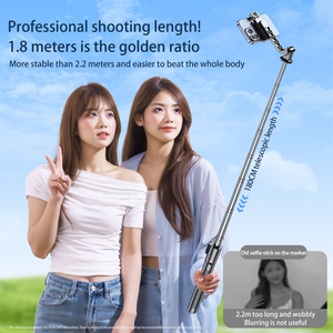 Uzaktan kumanda ile taşınabilir teleskopik ABS ve paslanmaz çelik Selfie sopa katlanabilir telefon standı & Tripod işık özelliği - Product Image 6