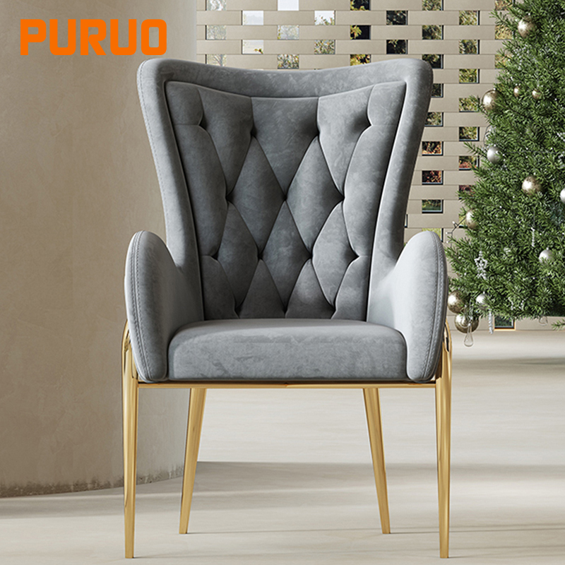 Кремовые стулья, итальянский дизайн, мягкое бархатное кресло с золотой основой