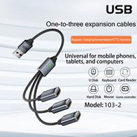 Cable DE DATOS USB de carga rápida multifunción 3 en 1 trenzado tipo C para teléfonos móviles y bancos de energía
