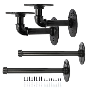 Tubo di Staffe di <span class=keywords><strong>Mensola</strong></span> di Heavy Duty Supporto L Decorazione In Metallo Rustico Flottante In Acciaio Montaggio A Parete Ghisa Industriale Tubo Scaffale <span class=keywords><strong>Staffa</strong></span> - Product Image 1