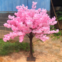 Bunga plastik grosir desain pernikahan bunga buatan luar ruangan bunga sakura mekar