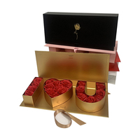 Boîte Cadeau Créative à Remplir en Forme de Lettres « Je t'aime » pour Composition Florale Rectangulaire, Emballage Cadeau pour la Saint-Valentin