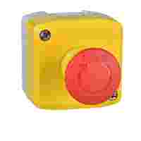 XALK178GTHFR 22mm, Harmony Series Button Assembly, 1 NO/2 NC Contact, IP69K, IP66, IP67, Rotation Release, Gray, Yellow