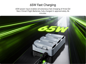 LKTOP Neo 2, Centro de Carga Bidireccional de 65W, Cargador Rápido Paralelo para 3 Baterías DJI Neo, Banco de Energía Portátil Ultrafino de 15mm - Product Image 2