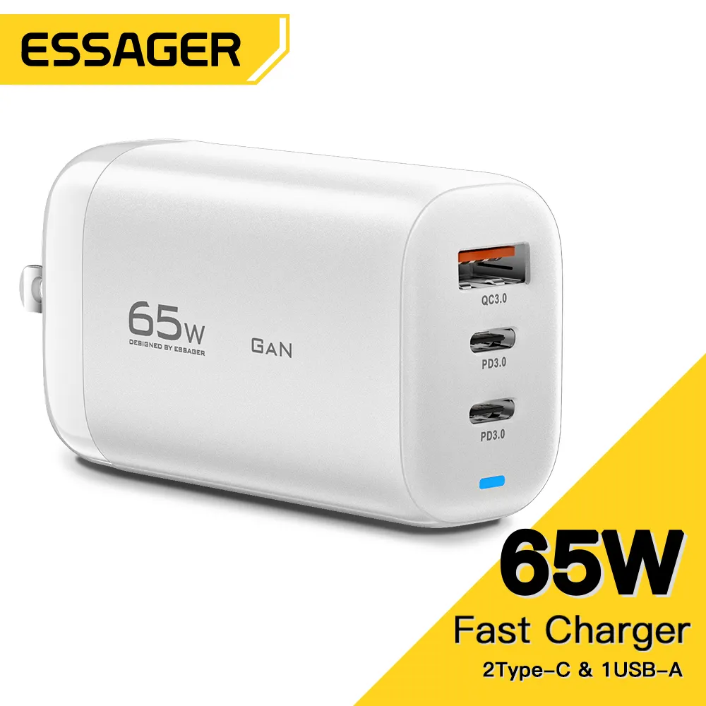 Essager Shining QC PD 3.0 USB Wall Charger US/ EU/UK GaN Best Portable Phone Charger