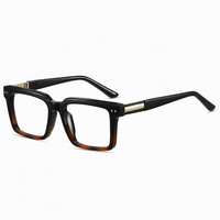 Monturas Cuadradas TR90, Anti Luz Azul, Diseño Extra Grande, Gafas Ópticas Unisex 84008-4