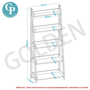 Hiện Đại 5-Tier Thang Mở Bằng Gỗ Và Kim Loại Kệ Lưu Trữ Kệ Sách Cuốn Sách Giá Kệ Cho Phòng Khách Hiển Thị Tủ Sách - Product Image 6
