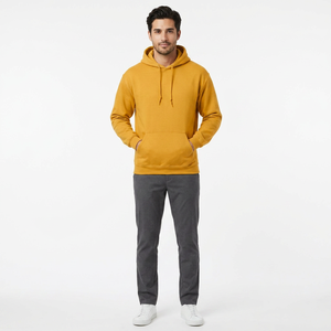 เสื้อฮู้ดดี้บุขนกำมะหยี่ดิจิตอลสีสันตัดกันสำหรับผู้ชายคุณภาพสูงสำหรับฤดูหนาว ผ้าฝ้าย 100% ดีไซน์ทันสมัย สวมใส่สบาย - Product Image 1