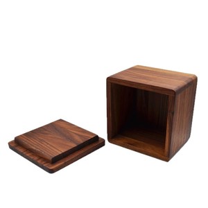 Square Walnut Wood <b>Storage</b> <b>Box</b> Solid Color Jewelry <b>Box</b> Decorative <b>Storage</b> <b>Box</b> - Product Image 5