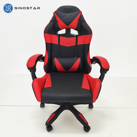 Chaise de jeu pivotante ergonomique en cuir résistant à l'abrasion avec cadre en acier, hauteur réglable et inclinable, convertible pour ordinateur